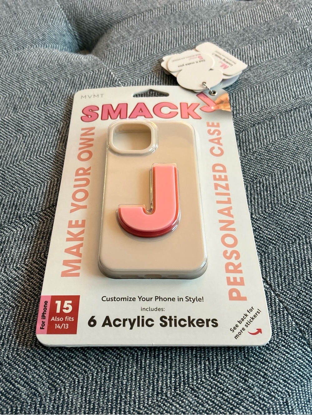 MVMT Smack Beige Phone Case Kit for iPhone 15 14 13 Personalized 6 Pink Letter